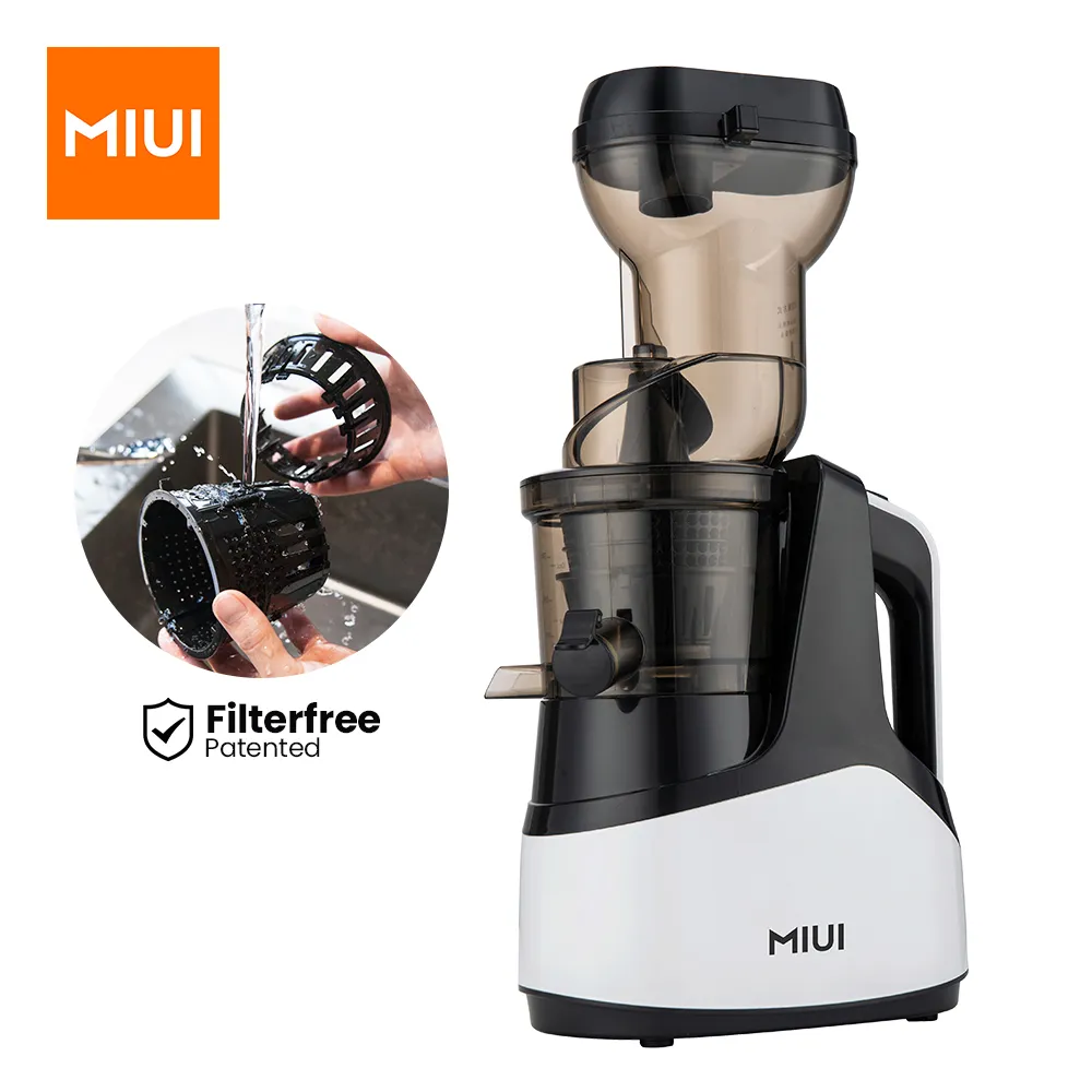MIUI 슬로우 쥬서 7 단계 스파이럴 콜드 프레스 추출기 특허받은 무 필터 기술