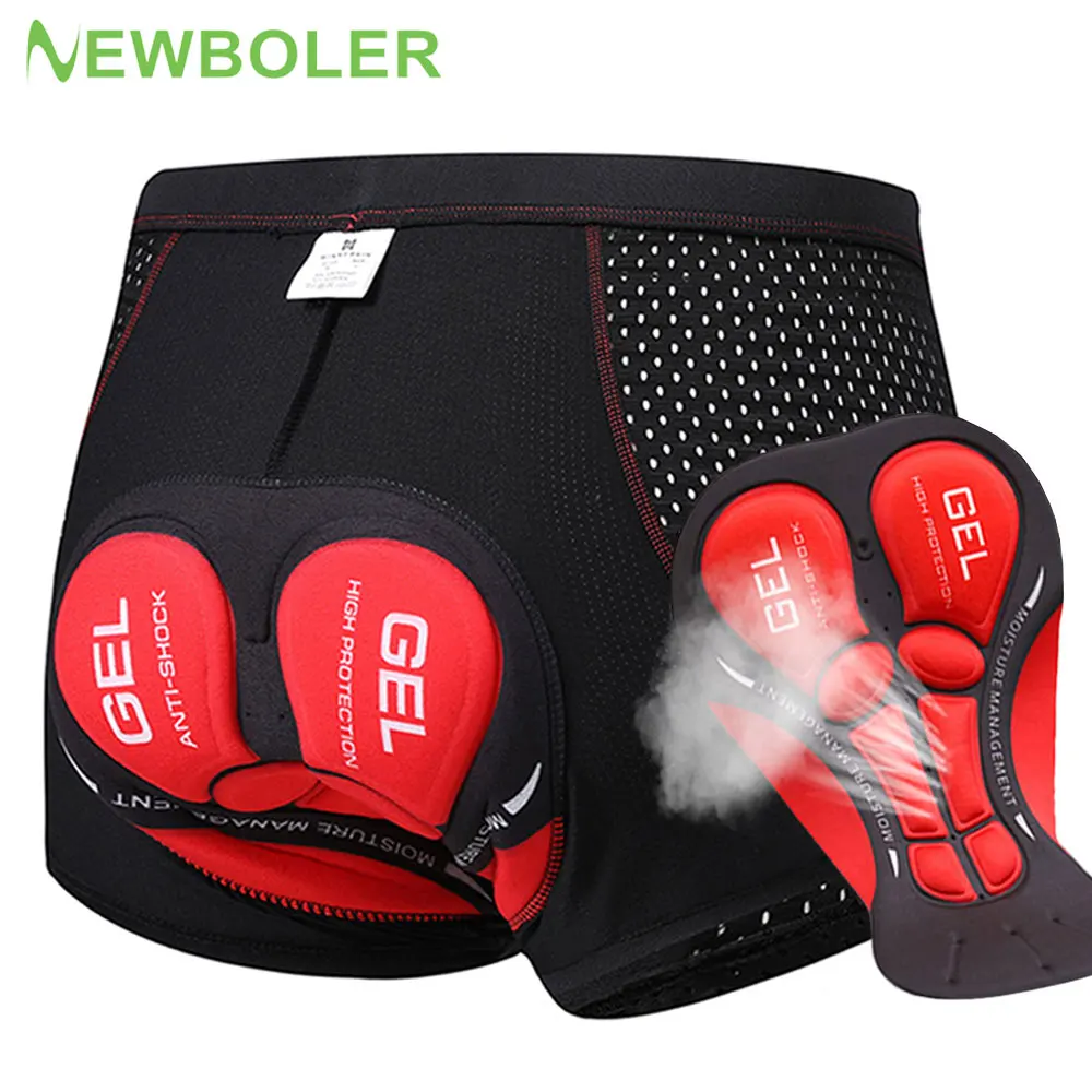 Newboler 사이클링 반바지 통기성 메쉬 사이클링 속옷 5d 젤 패드 충격 방지 mtb 자전거 반바지 자전거 속옷 남자 반바지