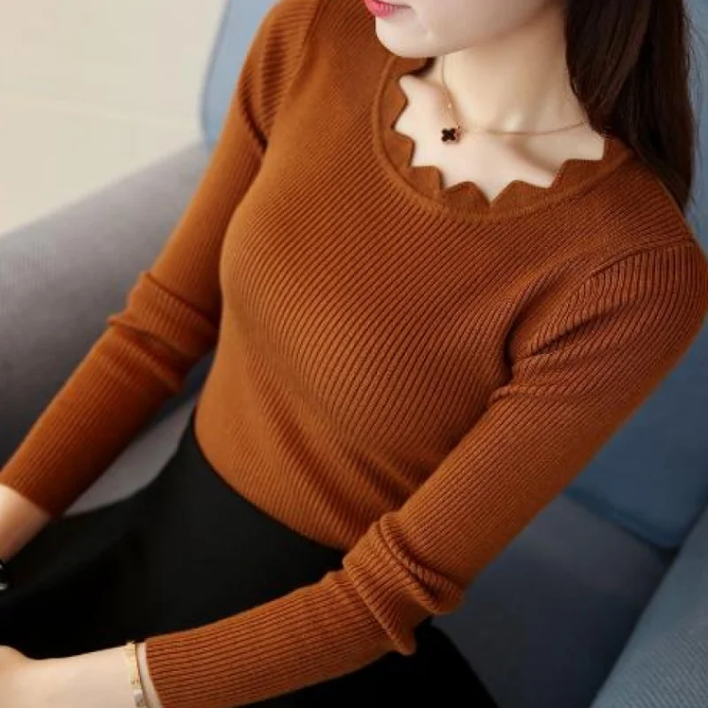 여성용 캐주얼 솔리드 스웨터