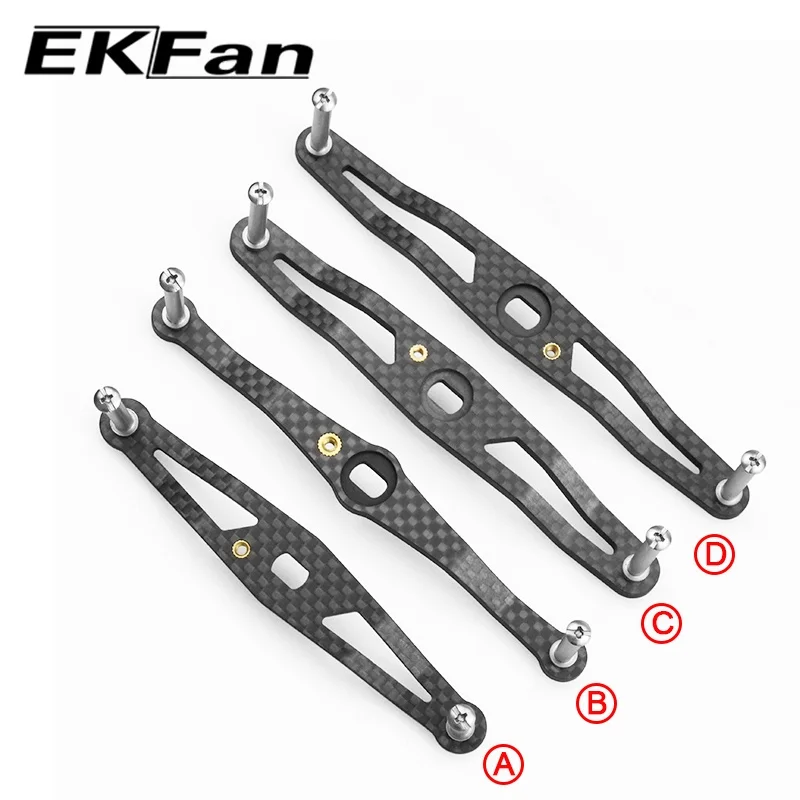 EKFAN 105MM 120MM 130MM 8*5MM 구멍 탄소 섬유 낚시 다이와 베이트 캐스팅 릴 핸들 7x4x2.5MM 베어링용 왼쪽 오른쪽 핸들