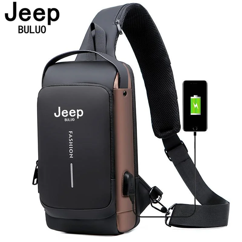 JEEP BULUO 브랜드 남성용 가슴 슬링백