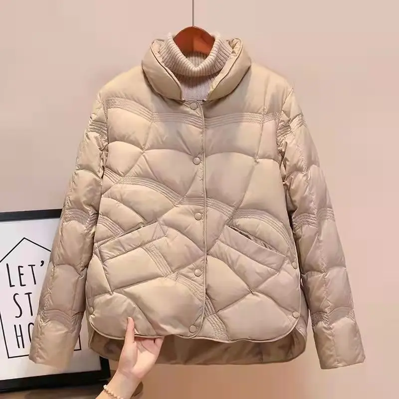 여성용 얇은 다운 코튼 코트