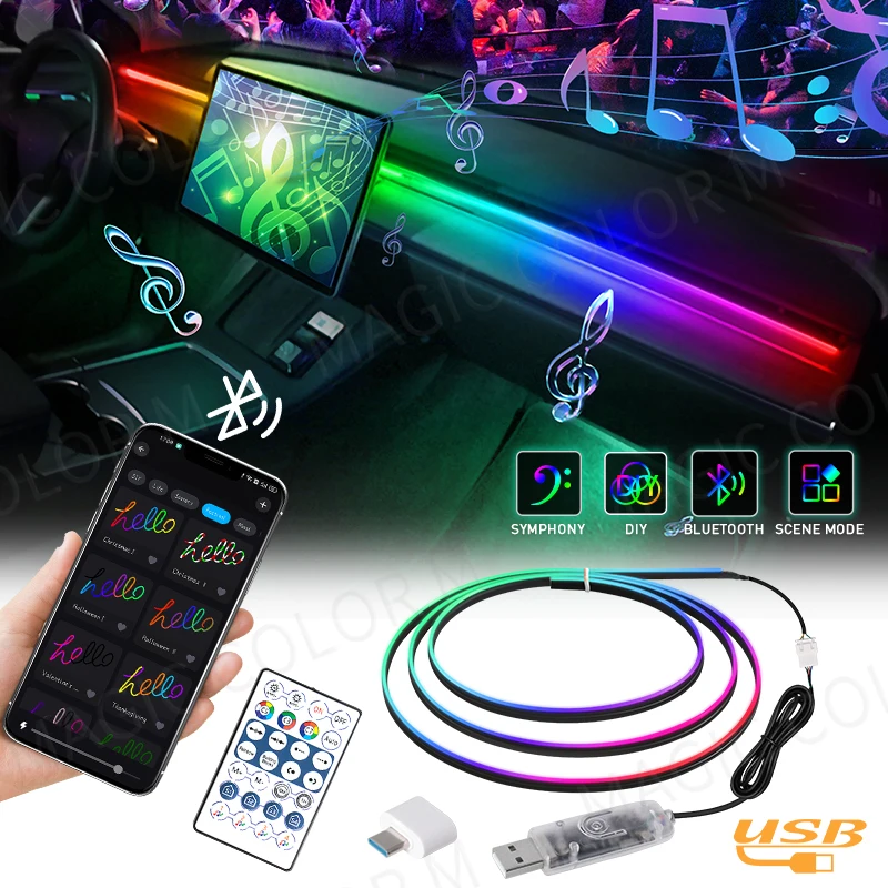 테슬라 모델 3 Y S X용 인테리어 LED 주변 조명