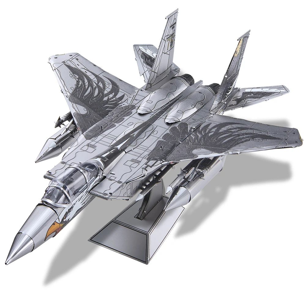 Piececool 3D 금속 퍼즐 F-15 전투기 조립 모델 키트