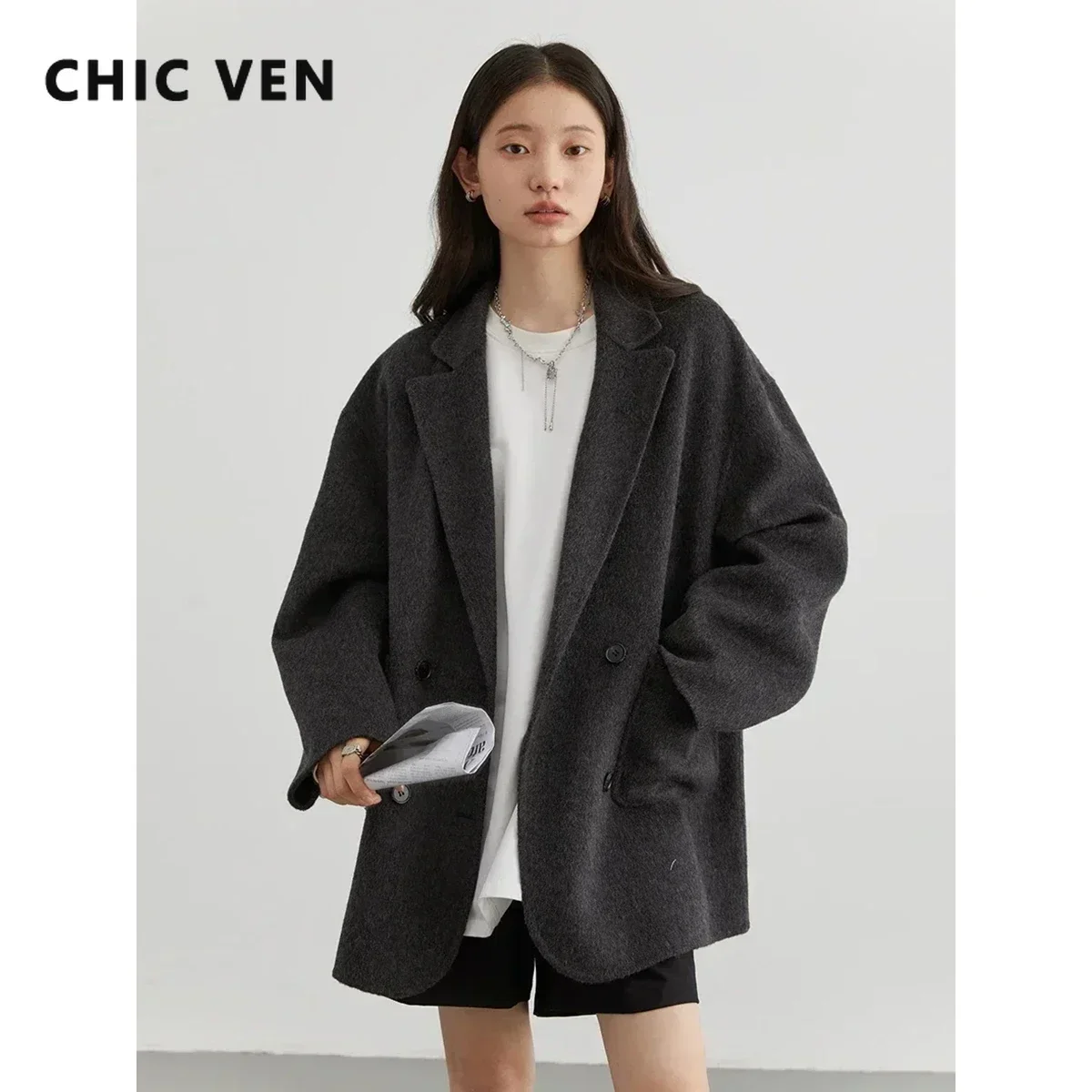 CHIC VEN 여성용 모직 코트