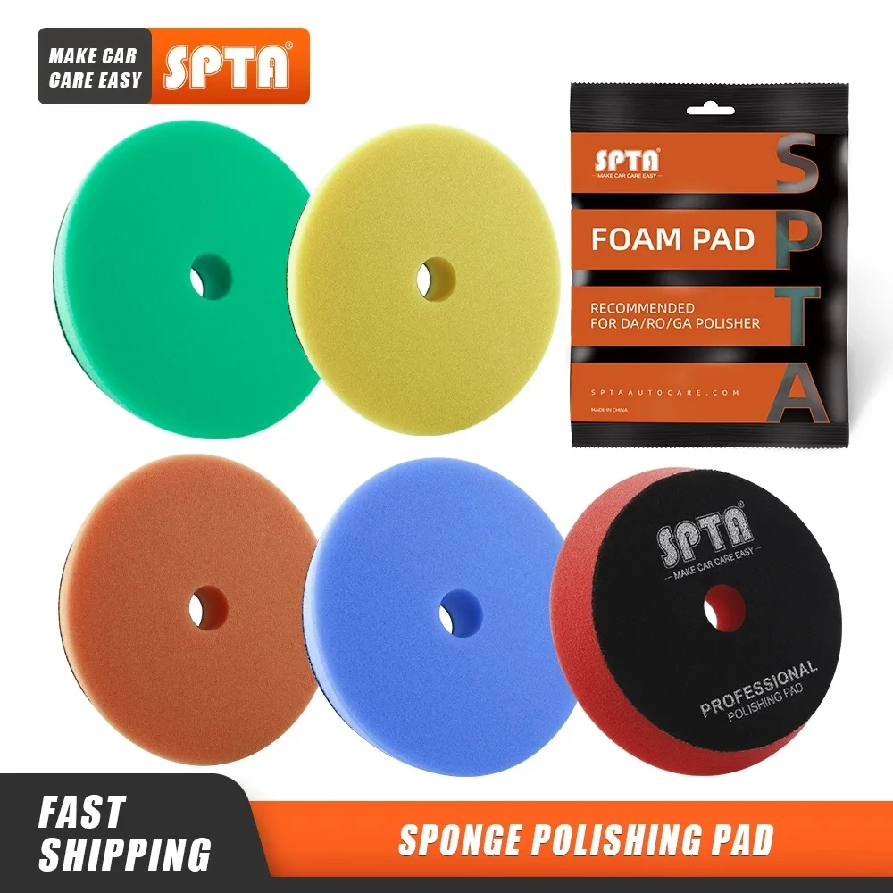 (단일 판매) SPTA 3 "(80mm)/5"(125mm)/6 "(150mm) 자동차 버핑 연마 패드 T 모양 스폰지 DA/RO/GA 자동차 버퍼 폴리 셔