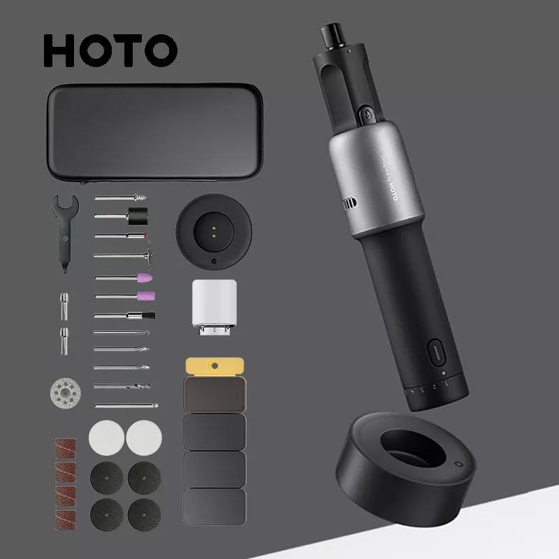 HOTO 35 인 1 회전식 공구 키트 무선 그라인딩 연마 휴대용 미니 드릴