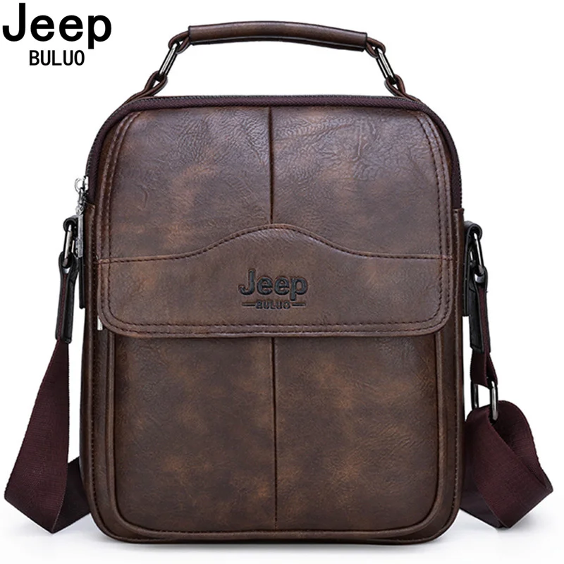 JEEP-BULUO 대용량 분할 가죽 가방