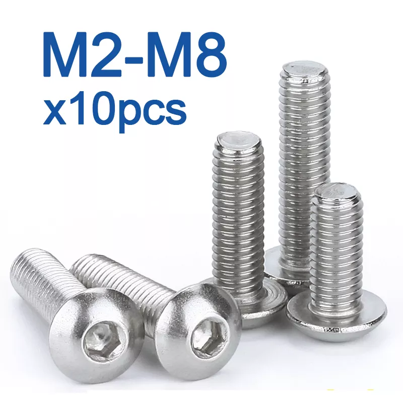 M2 M2.5 M3 M4 M5 M6 M8 304 스테인레스 스틸 육각 육각 소켓 버튼 헤드 나사 볼트