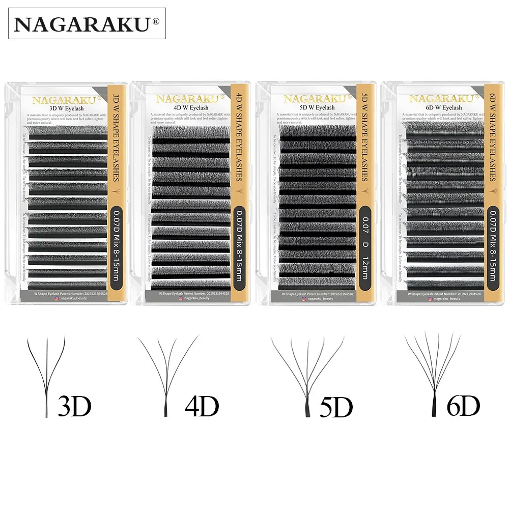 NAGARAKU 3D 4D 5D 6D W 모양 프리메이드 팬