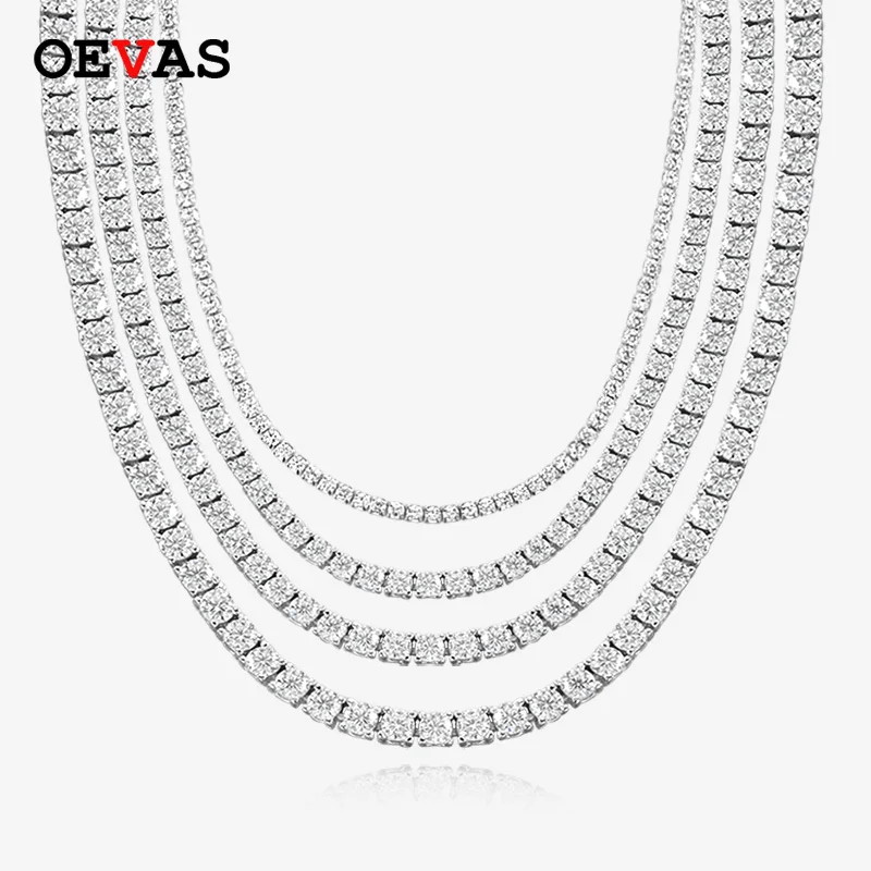 OEVAS 여성용 모이사나이트 테니스 목걸이