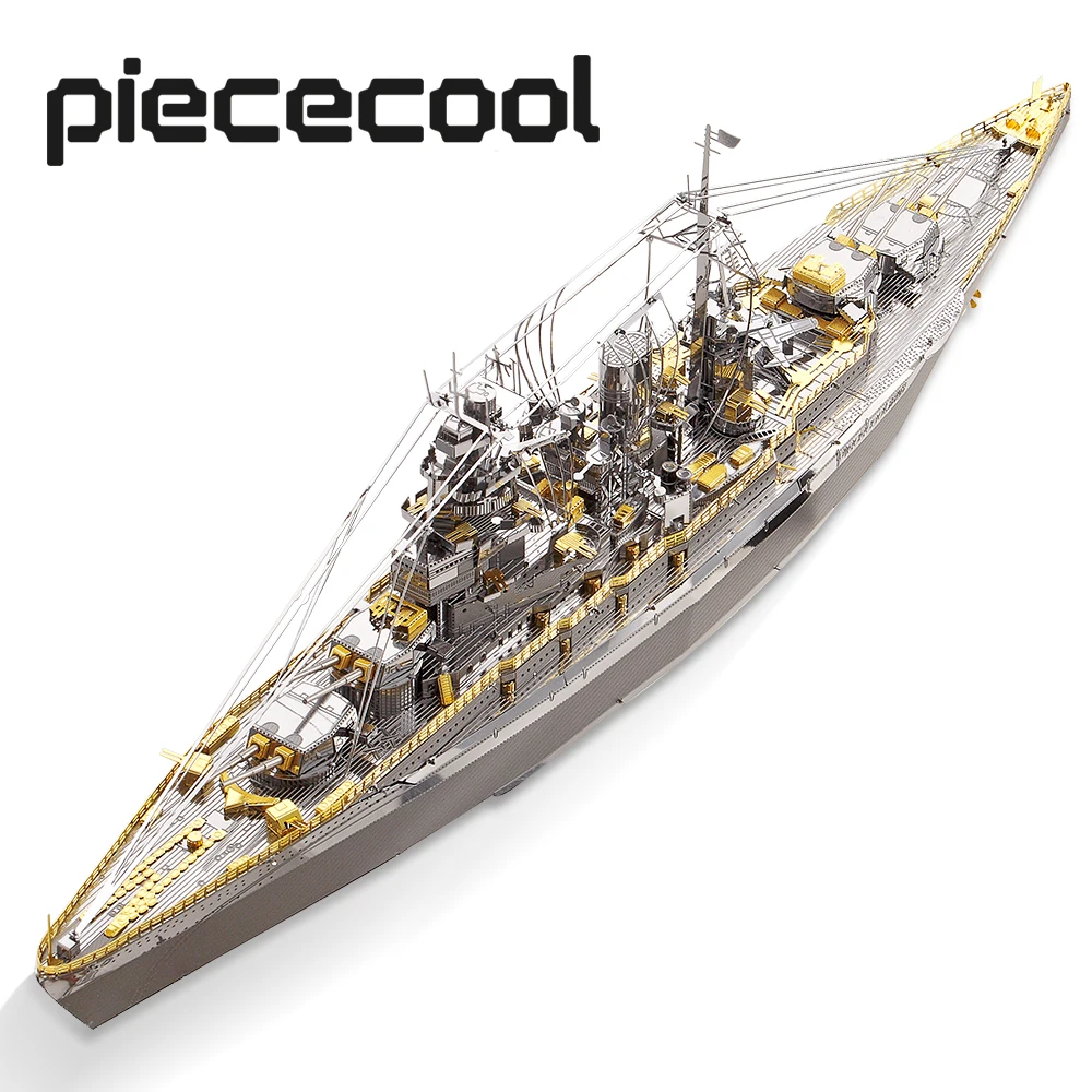 Piececool 메탈 퍼즐 3D 금속 퍼즐 모델 빌딩 키트-나가토 클래스 전함 직소 장난감