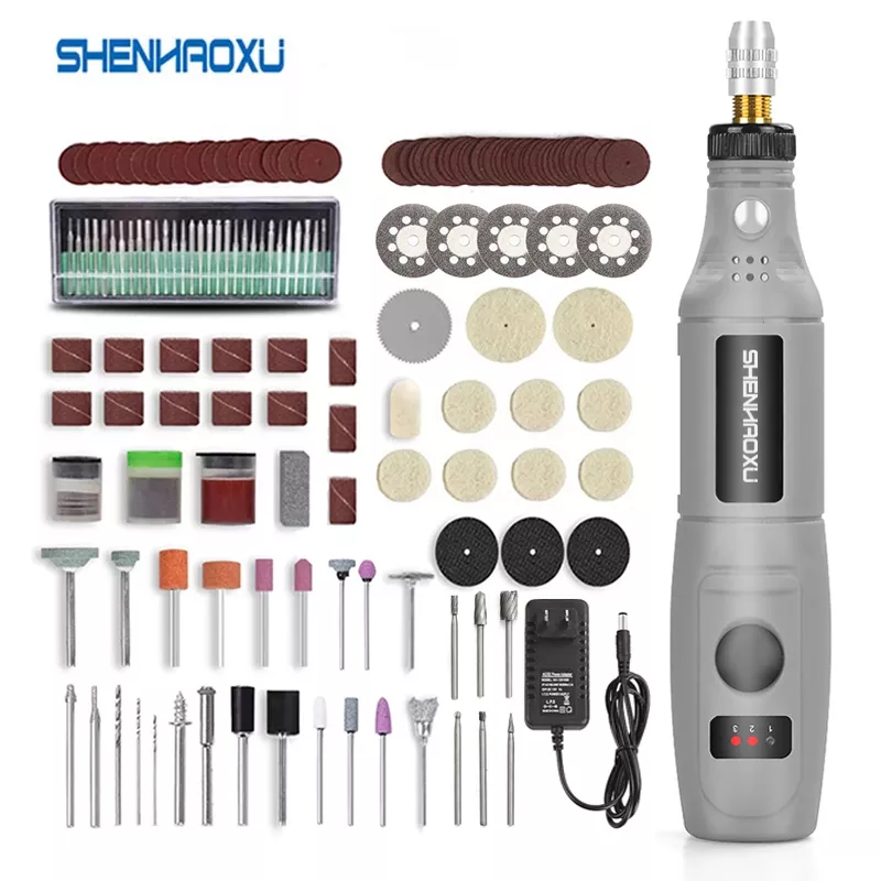 SHENHAOXU 100-240V 미니 드릴 조각-펜 Dremel-공구 액세서리-다기능 전동 공구로 조정 가능한 그라인딩 세트