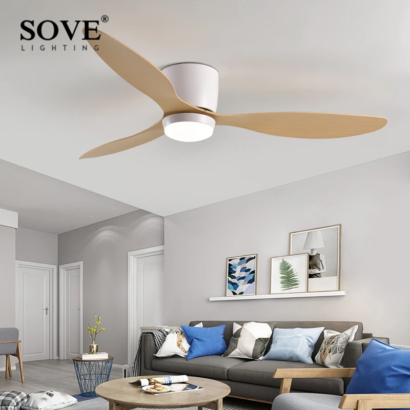 SOVE LED 조명이 있는 모던 화이트 천장 팬
