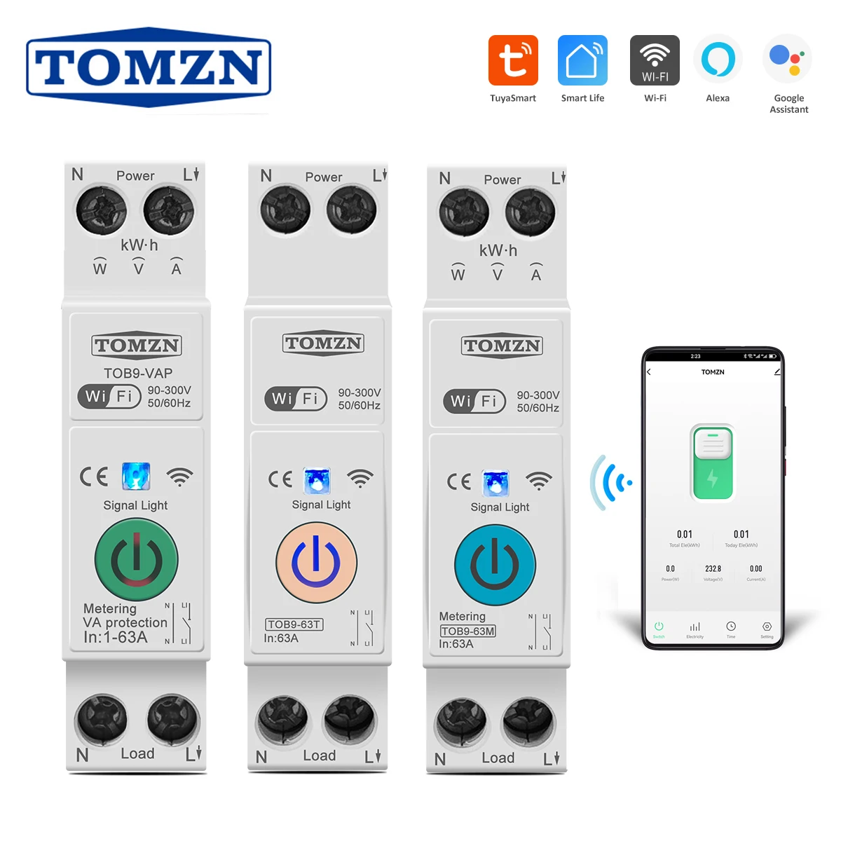 TOMZN 와이파이 스마트 스위치 에너지 미터