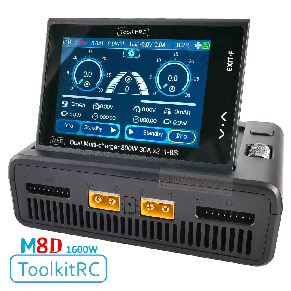 ToolkitRC 듀얼 채널 터치 스크린 접이식 화면