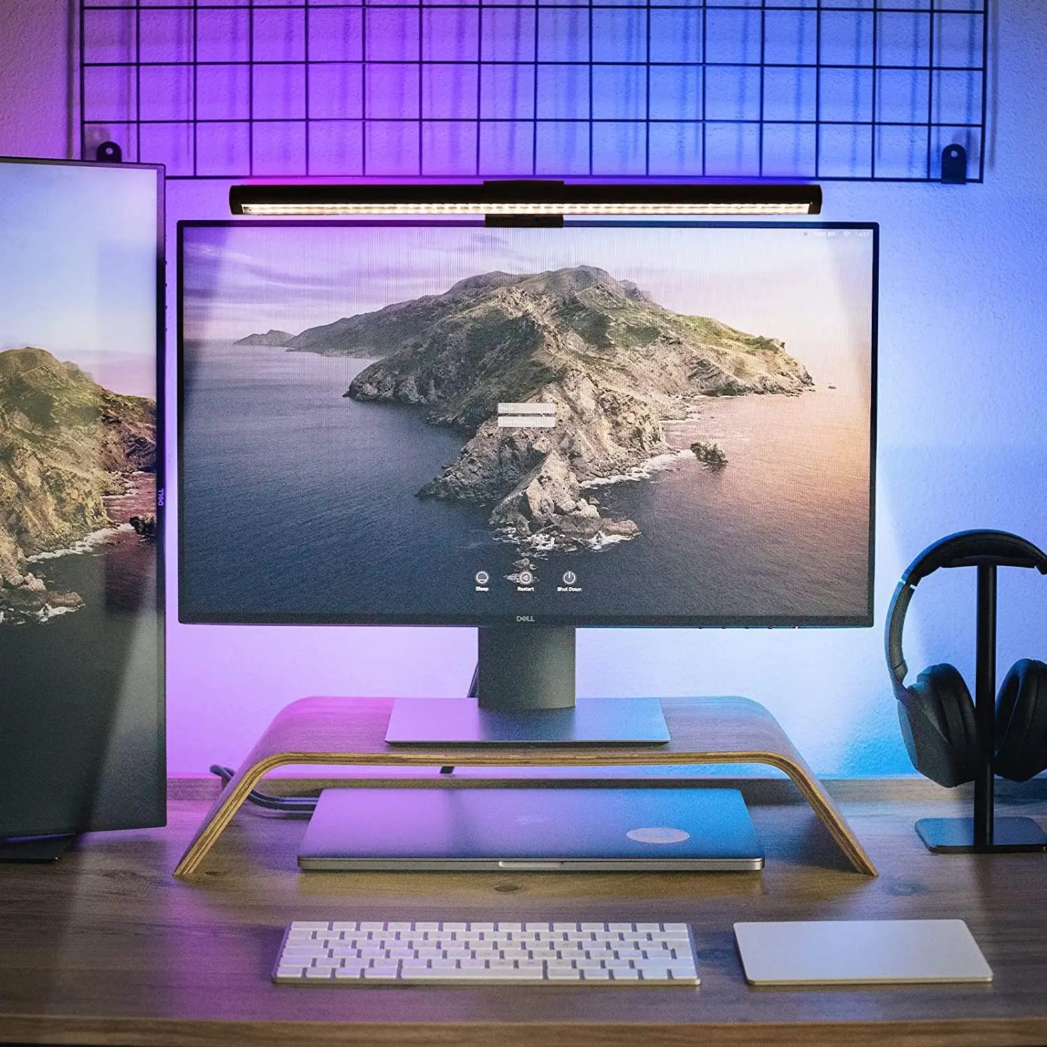 Wiscolor RGB LED 모니터 라이트 바 PC 컴퓨터 모니터 화면 걸이 조명 무단 디밍 아이 케어 램프 분위기 테이블 램프