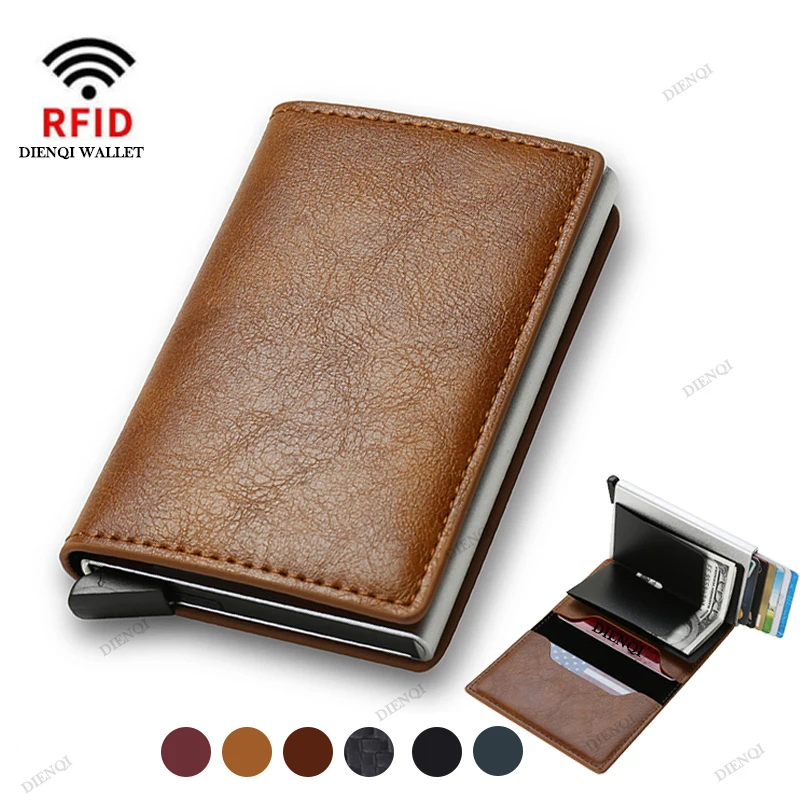 도난 방지 RFID 신용카드 홀더 스마트 미니멀리스트 지갑