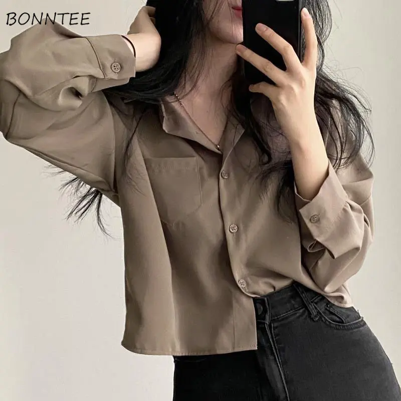 여성용 빈티지 턴다운 칼라 셔츠
