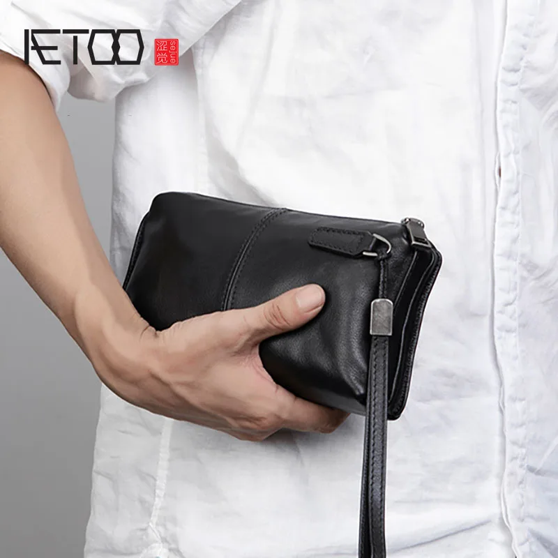 AETOO 남성용 가죽 핸드백