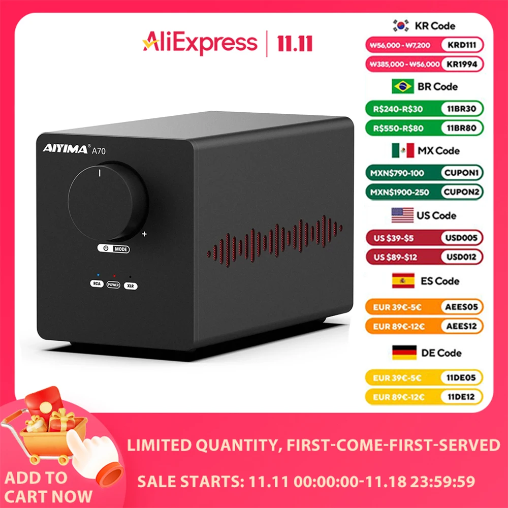 AIYIMA A70 TPA3255 PFFB 스테레오 파워 앰프