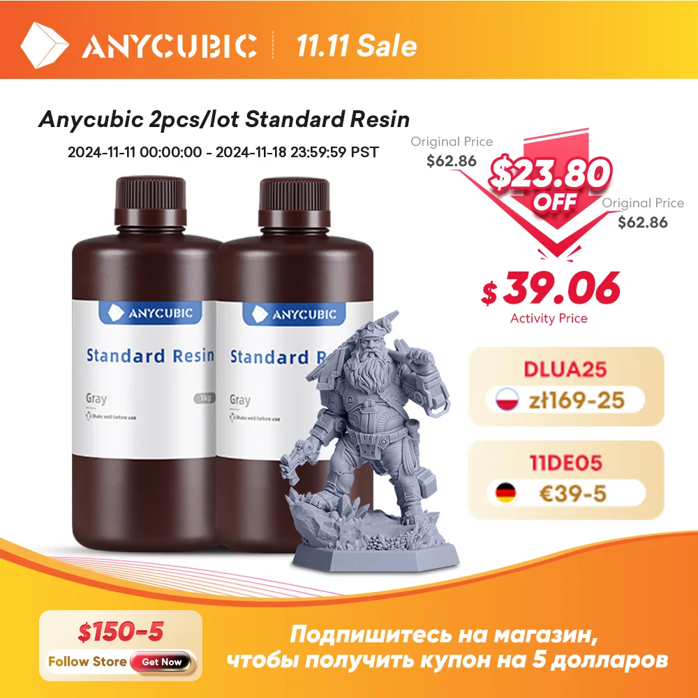 ANYCUBIC-405nm UV 레진 광자 3D 프린터 용
