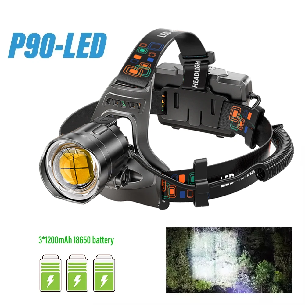 AliExpress Collection XHP90 램프 비즈 포함 슈퍼 브라이트 LED 헤드램프