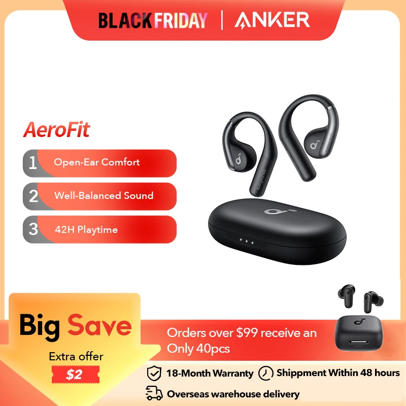 Anker Soundcore AeroFit 오픈 이어 블루투스 이어버드