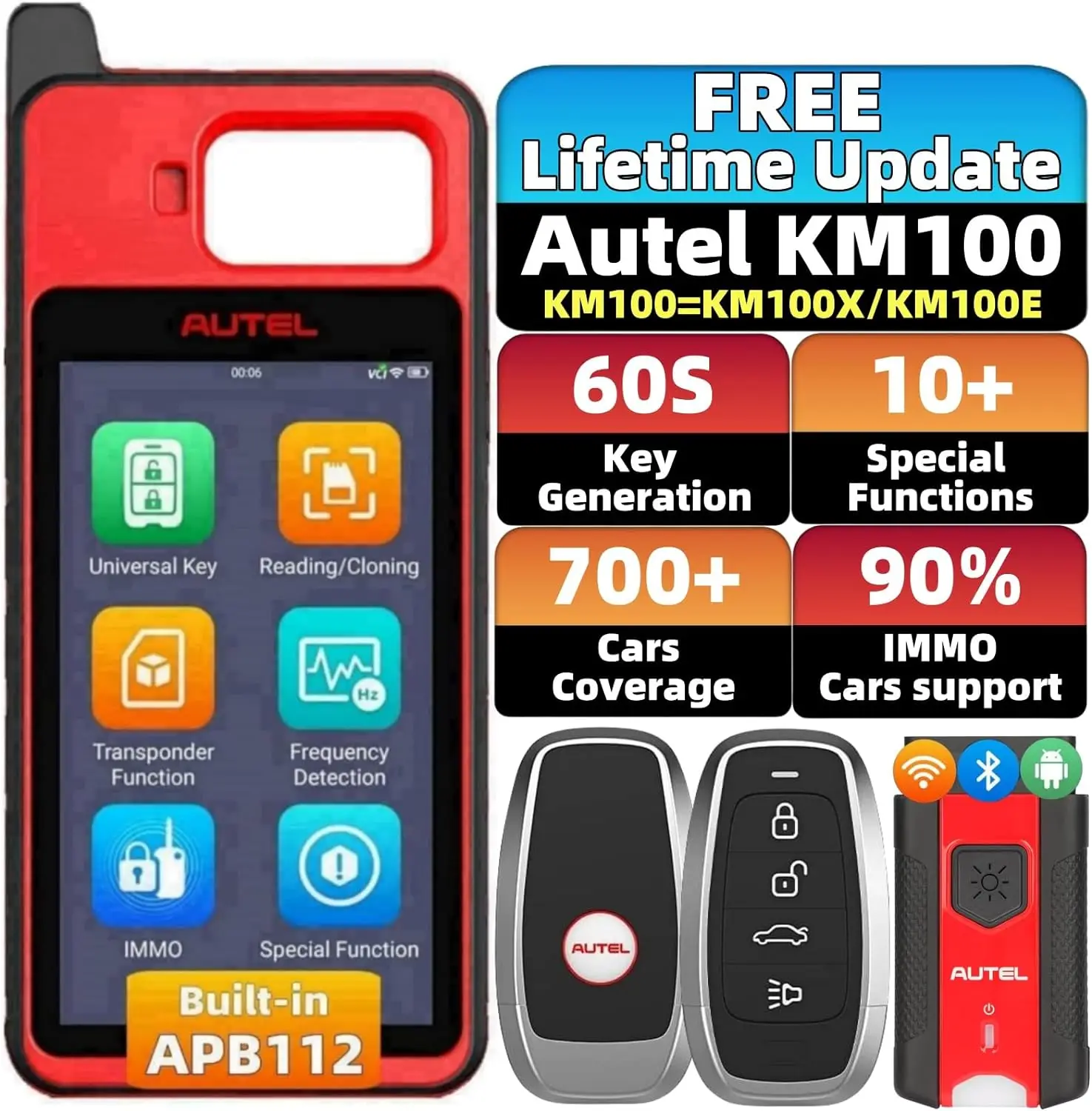 Autel MaxiIM KM100 키 포브 프로그래밍 이모빌라이저 도구