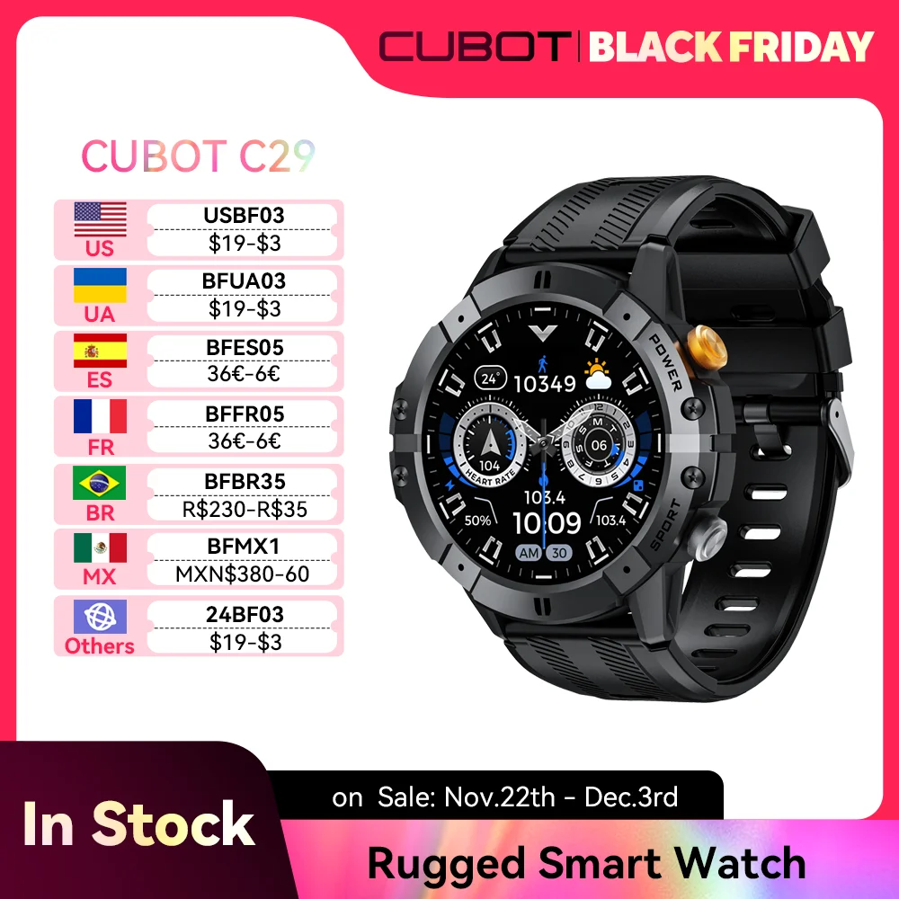 CUBOT C29 남성용 스마트 워치