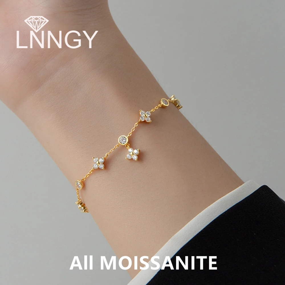 Lngy 여성용 모이사나이트 팔찌