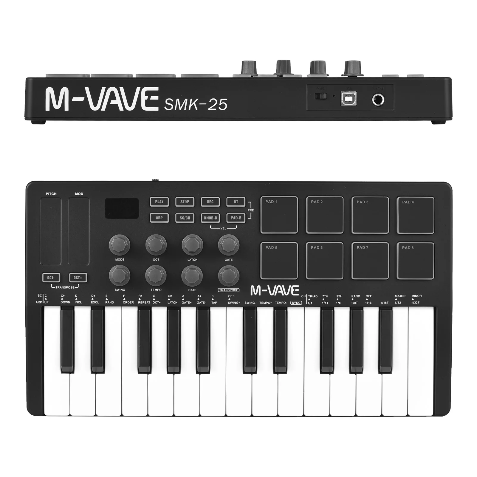 M-VAVE 미니 휴대용 USB 음악 편곡기 키보드