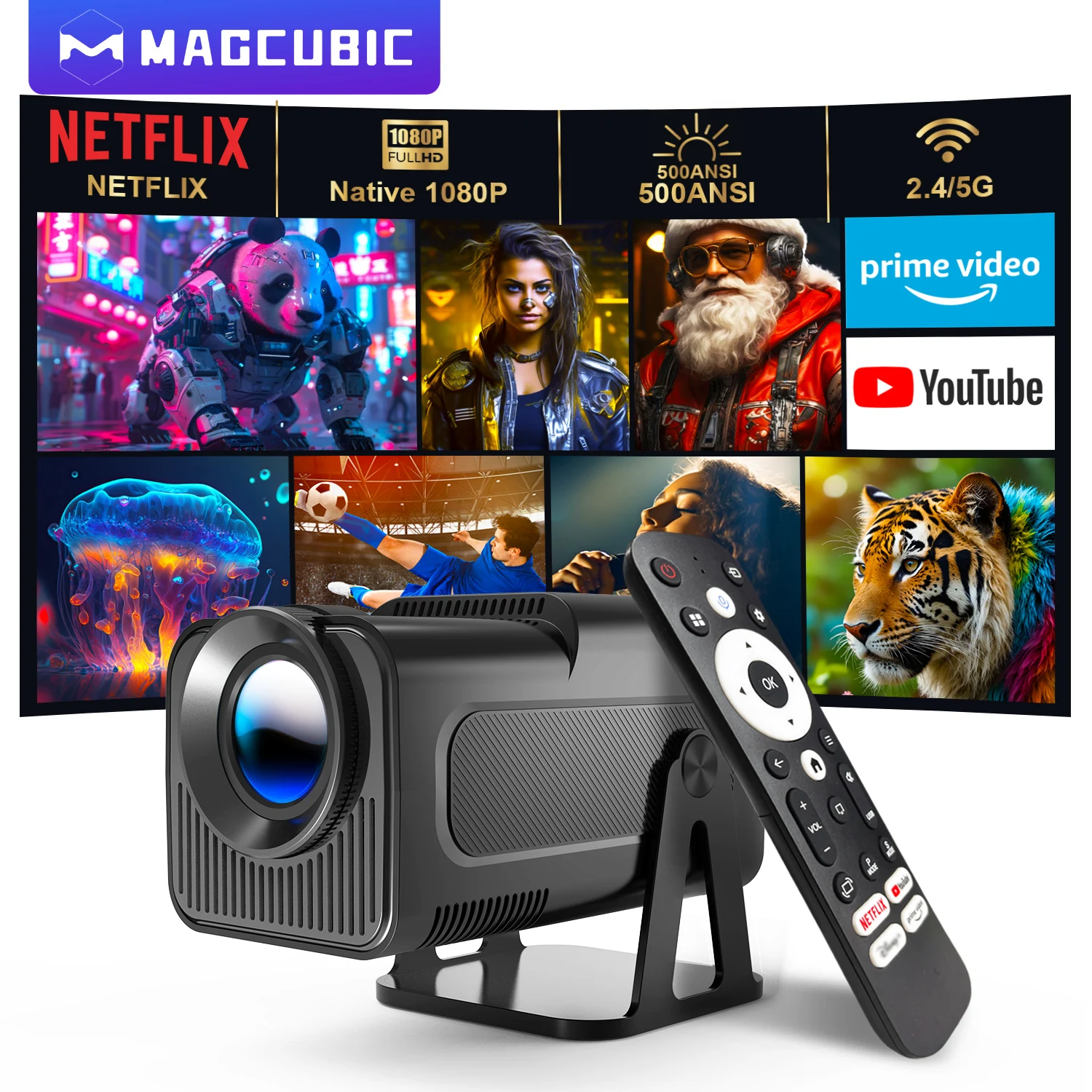 Magcubic HY320 NTV 넷플릭스 공식 라이선스 프로젝터