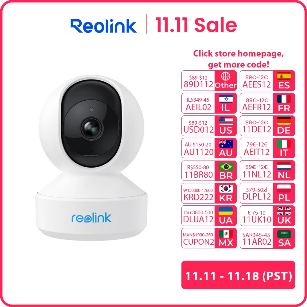 Reolink E1 시리즈 2K 4MP 와이파이 카메라 팬 & 틸트 2 방향 오디오 아기 모니터 실내 캠 AI 감지 홈 비디오 감시 카메라