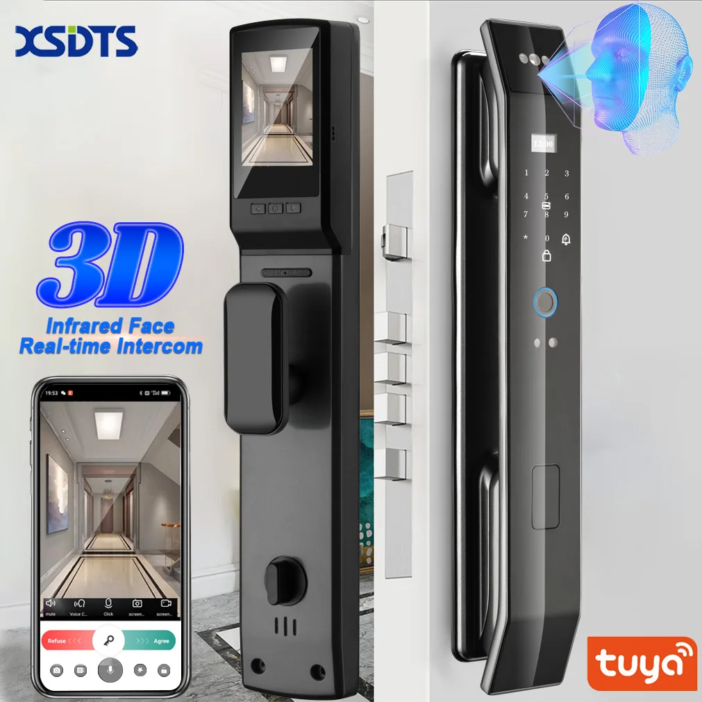 Tuya 3D 얼굴 실시간 인터콤 스마트 문짝 잠금 보안 카메라