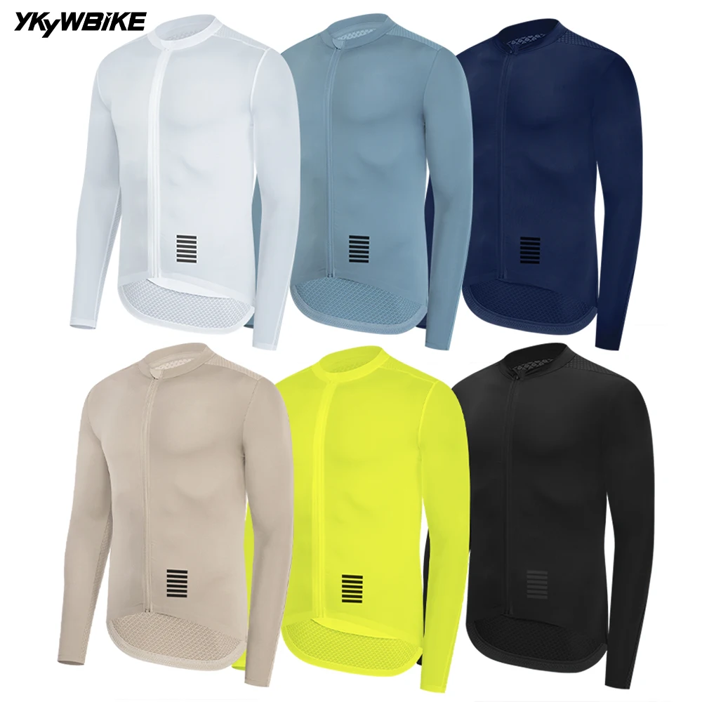 YKYWBIKE 남성용 긴 소매 사이클링 저지