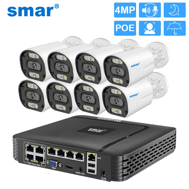 스마트 POE NVR 보안 카메라 시스템 키트