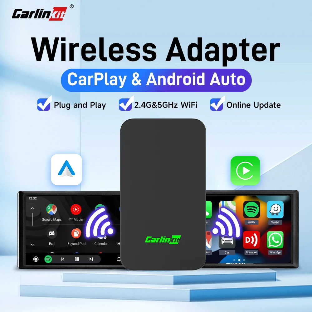 오리지널 CarlinKit 5 2Air 무선 어댑터 안드로이드 오토 무선 CarPlay 동글 5G WIFI 플러그 앤 플레이 아이폰 안드로이드 폰용 현대 도요타 볼보 벤츠 아우디 기아 VW 마쓰다 캐딜락 푸조 등