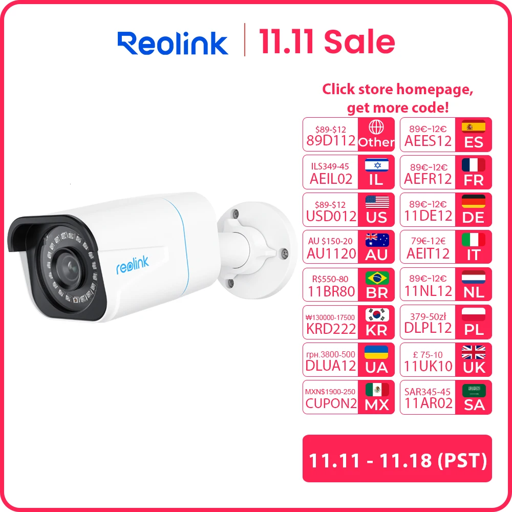 Reolink 4K PoE 보안 카메라 8MP 야외 야간 투시경 IP 카메라 스마트 사람/차량 감지 감시 카메라 RLC-810A