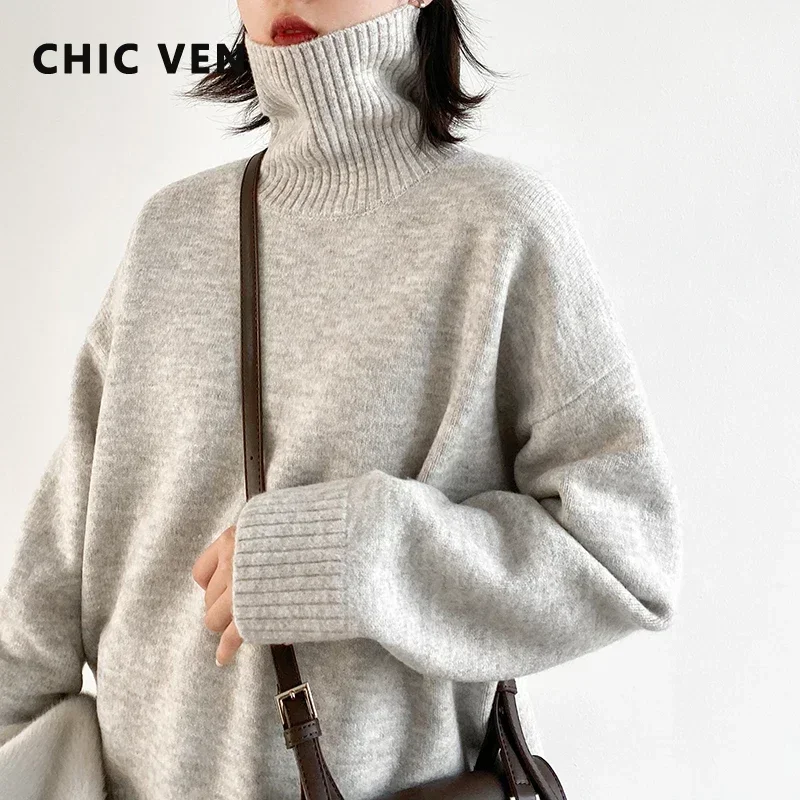 CHIC VEN 루즈핏 터틀넥 스웨터