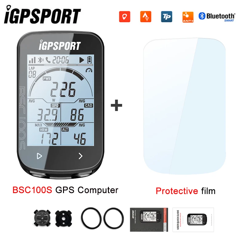 IGPSPORT-BSC100S ANT + GPS 주행 거리계 사이클링 자전거 컴퓨터 라이딩 무선 속도계 지원 파워 미터 2.6 인치 대형 스크린