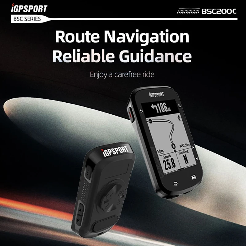 IGPSPORT BSC200C 사이클 자전거 GPS 컴퓨터 무선 속도계 자전거 디지털 ANT + 경로 탐색 스톱워치 사이클링 주행 거리계