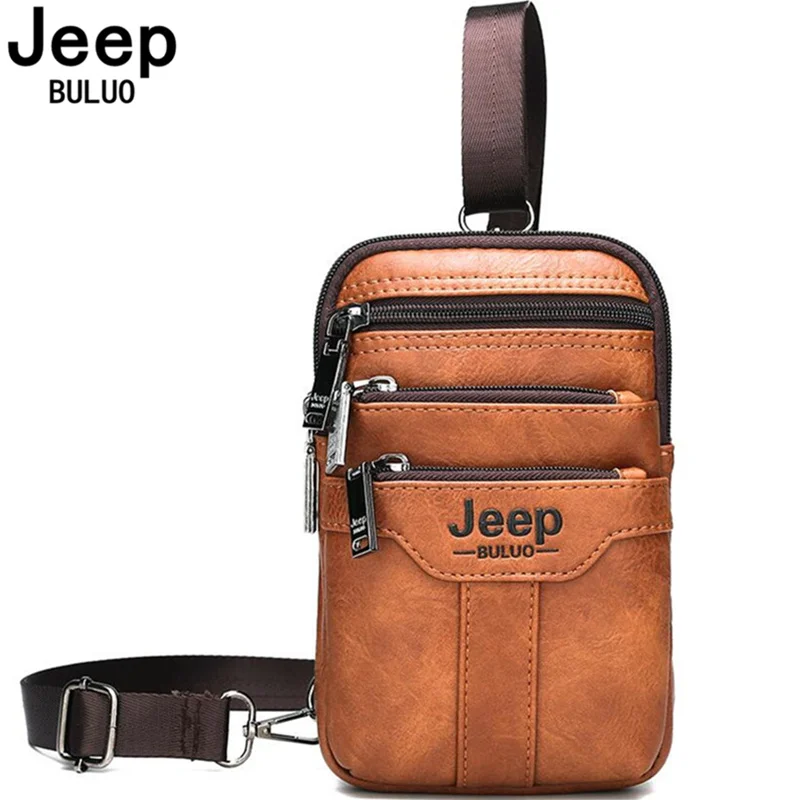 JEEP-BULUO 다기능 작은 어깨 메신저 가방 남성용