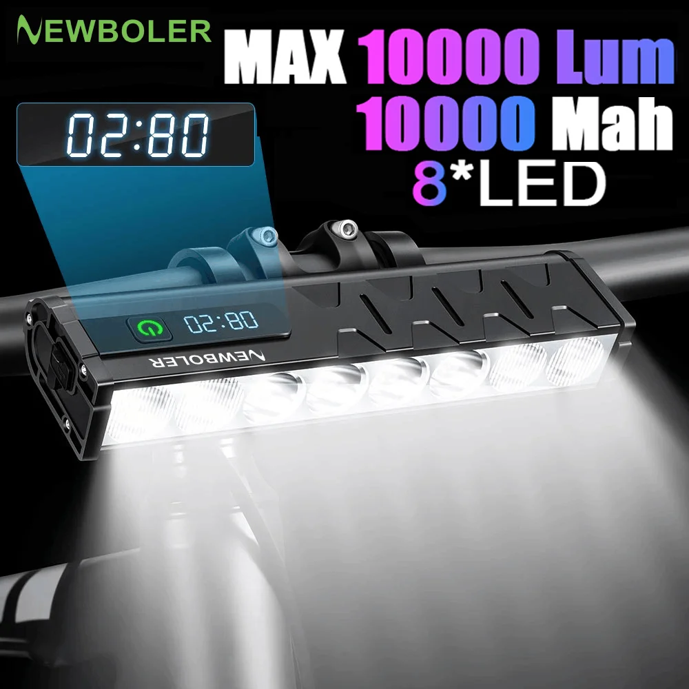 NEWBOLER 자전거 라이트 전면 10000 루멘