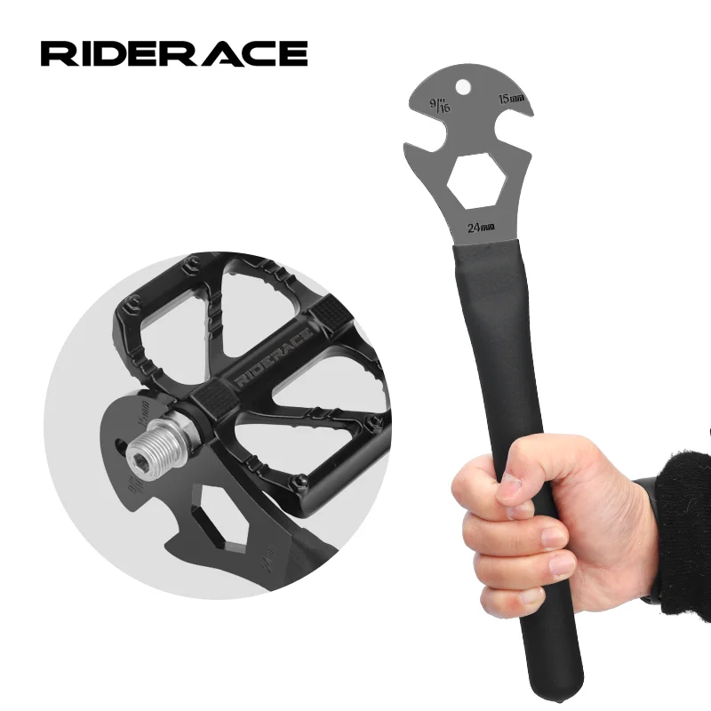자전거 페달 렌치 여분의 긴 핸들 MTB 도로 산악 자전거 페달 설치 리무버 제거 교체 수리 도구 스패너 15mm