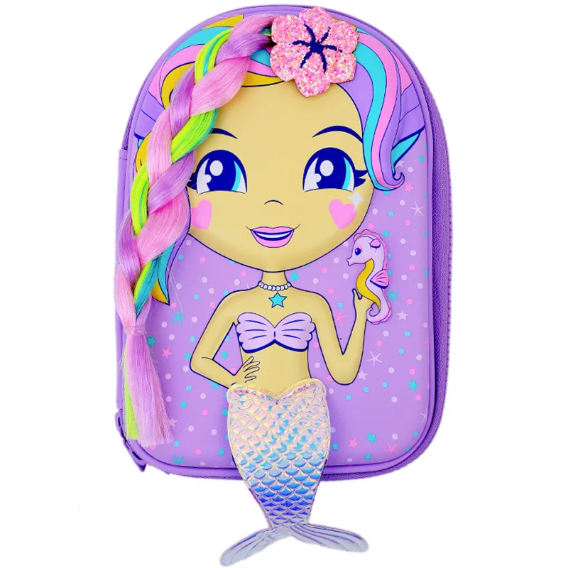 카와이 연필 케이스 귀여운 3D 학교 펜 상자 소녀 Pencilcase EVA 큰 펜 가방 대형 다기능 카트리지 형형형색색 문구
