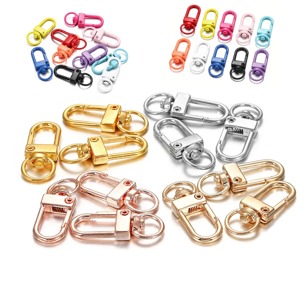 12x33mm 회전 개 버클 골드 로듐 금속 랍스터 걸쇠 후크