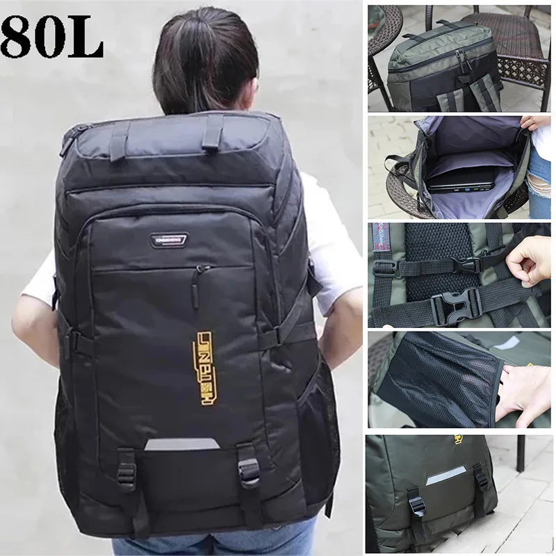 80L 50L 남성 아웃도어 백팩 등산 여행 배낭 스포츠 캠핑 등산 배낭 남녀공용 책가방 팩