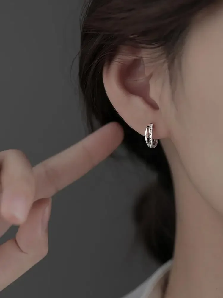 925 스털링 실버 후프 귀걸이
