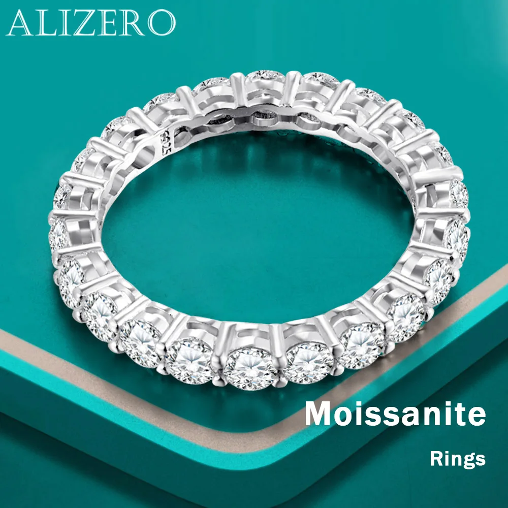 ALIZERO 남녀공용 D 컬러 모이사나이트 반지